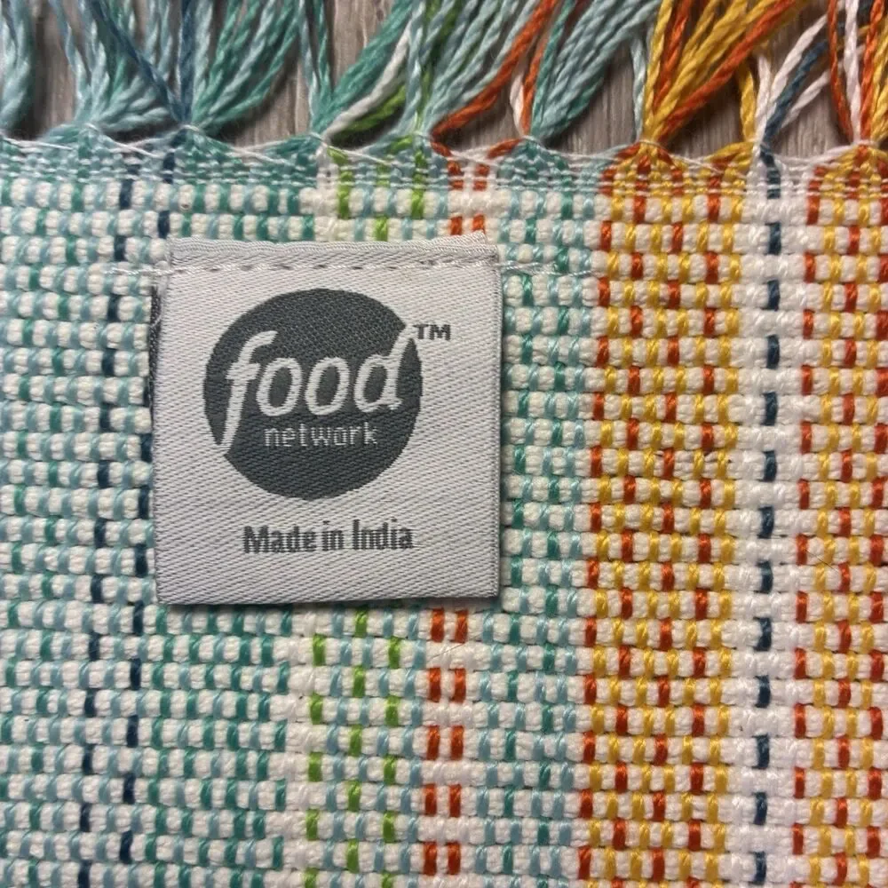 5 Food Network Placemats Woven Multicolor Stripe w/ Fringed Cotton Kohls 19